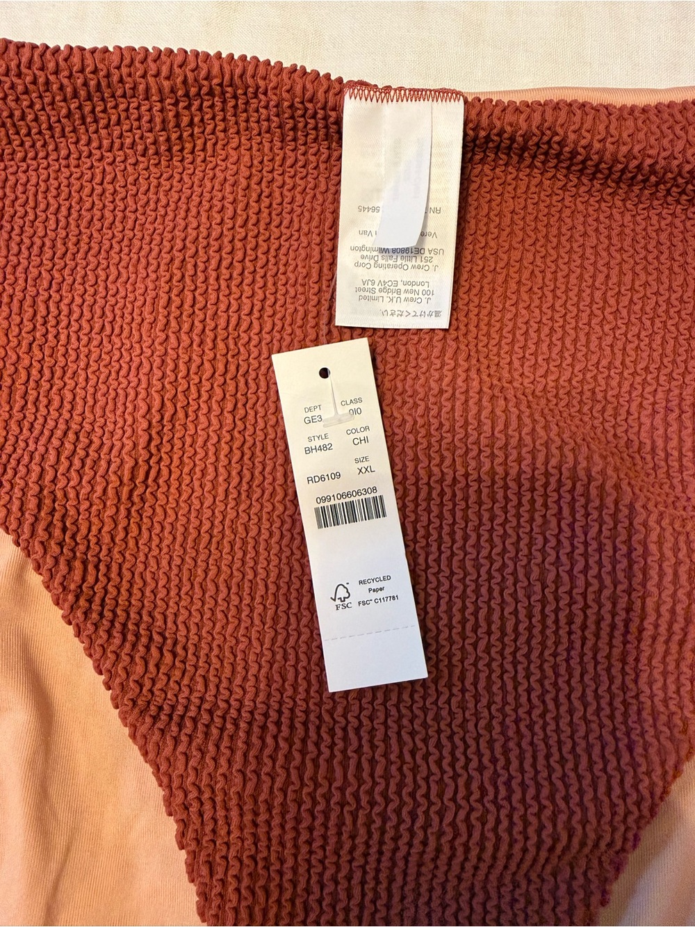 NWT JCREW Rust Red Textured Bikini Set - Picture 3 of 7